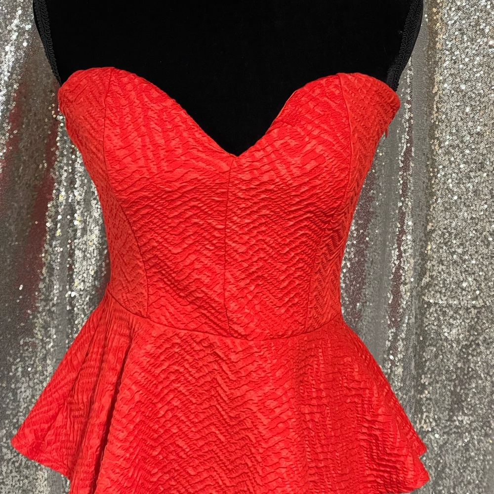Arden B red peplum shirt size large